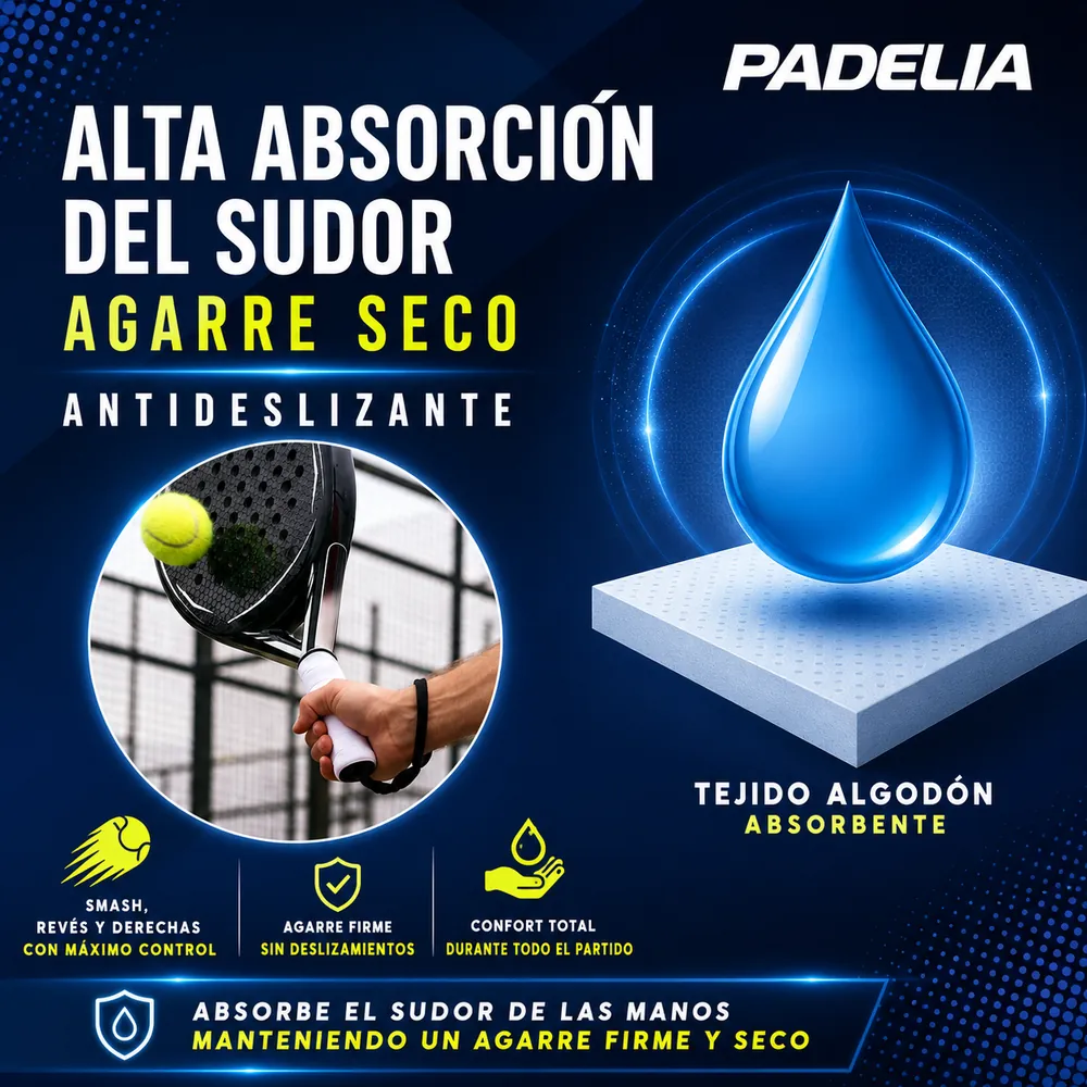 Overgrip de pádel PADELIA con alta absorción del sudor y agarre seco